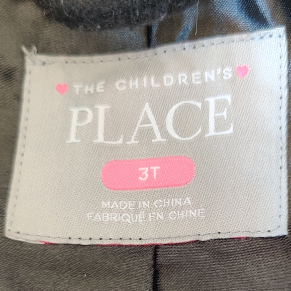 The Children's Place Toddler Girls Black Dress Coat w/ Bow on Back Size 3T - Picture 2 of 10